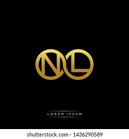 NL initial letter linked circle capital monogram logo modern template