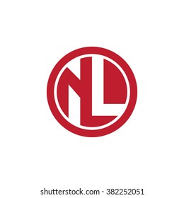 NL initial letters circle business logo red