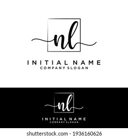 NL Initial letters, handwriting signature logo.