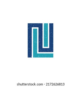 NL initial letters looping linked square monogram logo