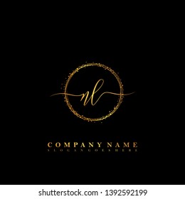 NL Initial luxury handwriting logo vector