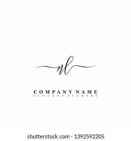 NL Initial luxury handwriting logo vector