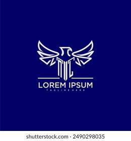 NL initial monogram for business logo with eagle image