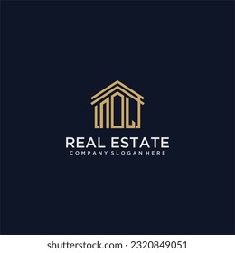 NL initial monogram logo for real estate design