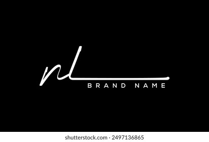NL letter beauty handwriting vector logo. 