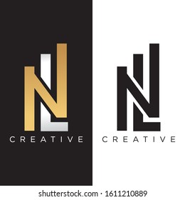 NL letter building logo design luxury premium