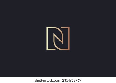 NL letter design modern line style creative golden wordmark design typography illustration, n initials, n golden minimalist