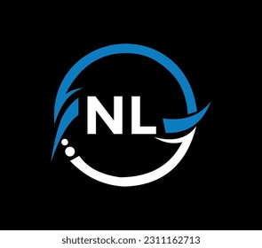 NL-Buchstaben Logo-Design mit kreisförmigen Formen. NL Kreis und Würfel Form Logo Design. NL monogram, business, real estate logo. NL Logo-Design mit einzigartigem und einfachem Design.