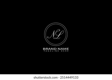 NL Letter Logo Design. Initial letters NL logo icon. Abstract letter NL N L minimal logo design template. N L Letter Design Vector with black Colors. NL logo,