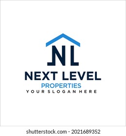 NL letter property logo vector