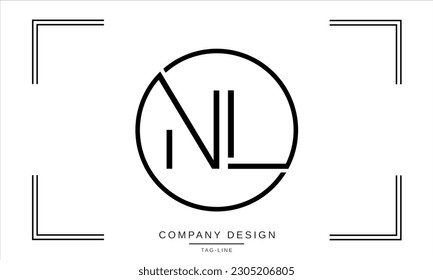 NL, LN, Monograma con el logotipo de las letras abstractas