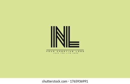 plantilla de monograma del logotipo del vector abstracto de NL LN