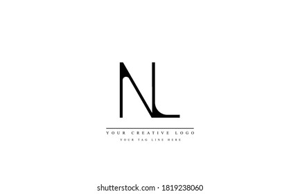 plantilla de monograma del logotipo del vector abstracto de NL LN