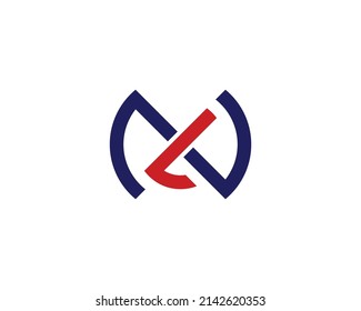 NL LN logo design vector template