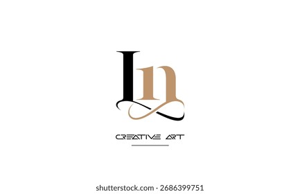 Monograma del logotipo de las letras abstractas de NL, LN, N, L