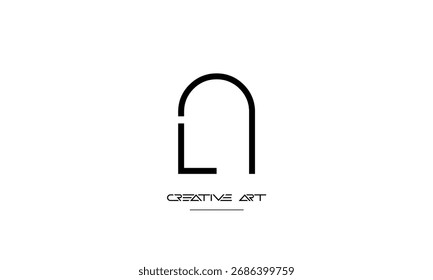 Monograma del logotipo de las letras abstractas de NL, LN, N, L