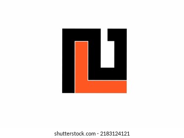nl n l Monogramm-Logo einzeln auf weißem Hintergrund