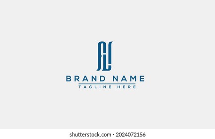 Elemento de promoción de marca gráfica vectorial de plantilla de diseño de logotipo NL.