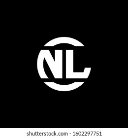 NL logo monogram isolated on circle element design template