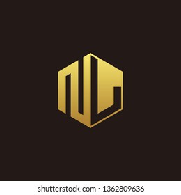 NL Logo Monogram with Negative space gold colors