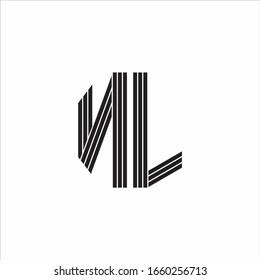 NL Logo monogram outline style linked isolated on white background