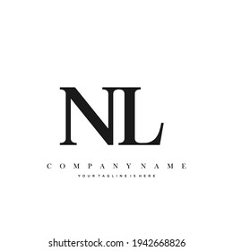 NL Minimal Luxury Initial Logo vector.