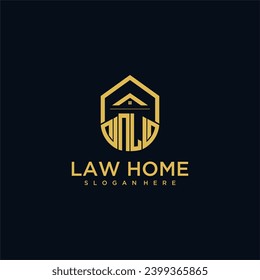 Logotipo inicial de monograma NL para lawhiener con diseño de hogar de forma