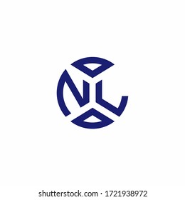 Logotipo de monograma NL con formas abstractas en una plantilla de diseño de estilo moderno