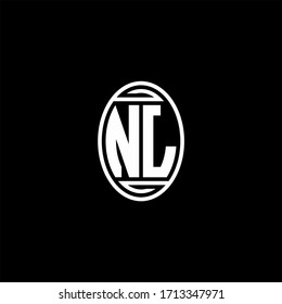 NL monogram logo isolated on oval rotate shape design template