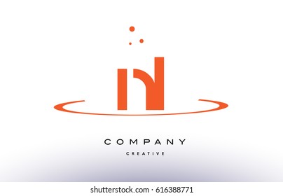 NL N L creative orange swoosh dots alphabet company letter logo design vector icon template