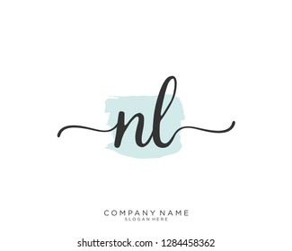 NL N L Initial handwriting logo template