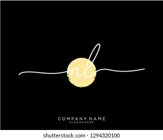 NL N L Initial handwriting logo template