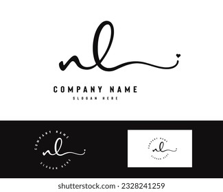 NL N L Initial letter handwriting and signature logo	