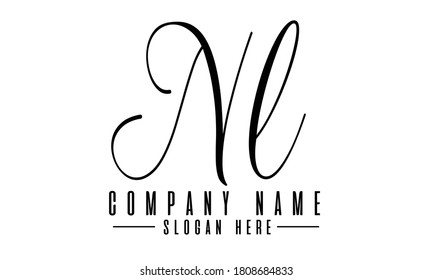 NL or N L letter logo design template