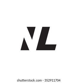NL negative space letter logo