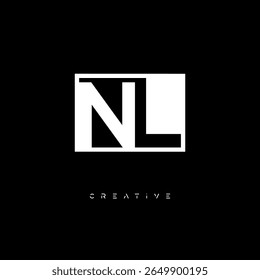 NL Negative Space Monogram – Minimalist Black and White Letter mark Logo for Creative Branding, Fashion Identity and Modern Design Concepts
