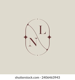 NL wedding classic in elegant monogram with high quality professional design that will print well