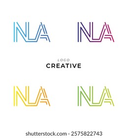 NLA Creative Latter Logo Design. Monogram Design. By Custom Branding Logo. Creative Logo Design. Vector illustration. Modern Design. Logo Template.