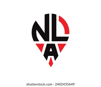 NLA letter location shape logo design