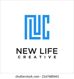 diseño de logotipo vectorial de letras NLC