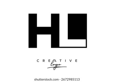 Logotipo de espacio negativo minimalista nLCreative con monograma moderno para marca y logotipo de marca de letras de negocios con diseño de logotipo de letras iniciales para marca.
