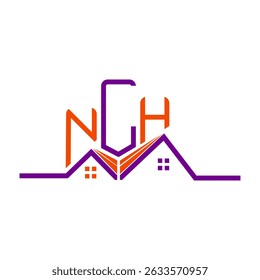 NLH Diseño de logotipo de bienes raíces, NLH logotipo simple y moderno. Diseño de alfabeto lujoso de NLH  