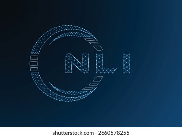 Diseño de Vector de logotipo de letra polivinílica baja NLI. Diseño de logotipo de poliéster inferior NLI. Logotipo de poliéster bajo.