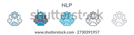 Nlp Element For Design Graphic - Multi Styles. Vector Illustration Of Two Colored And Black. Multiple Icons Designs Can Be Used For Mobile, Ui, Web