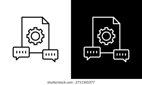 Nlp Engine Outline White Icon Set Design