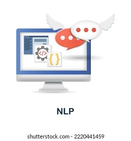 Nlp icon. 3d illustration from neuromarketing collection. Creative Nlp 3d icon for web design, templates, infographics and more
