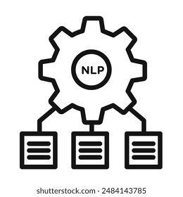 NLP icon black and white vector sign
