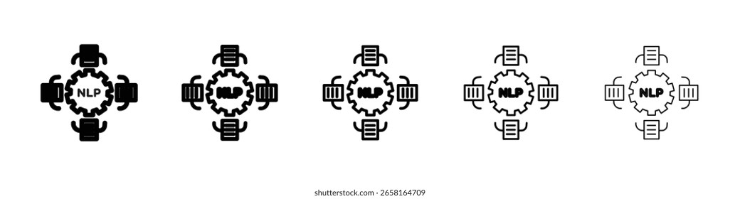 NLP icon isolated vector on white background set