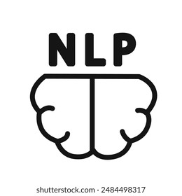NLP icon linear vector graphics sign