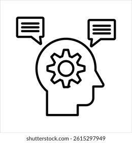 nlp icon in outline style vector illustration